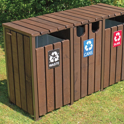 330 litre with brown recycled plastic slats