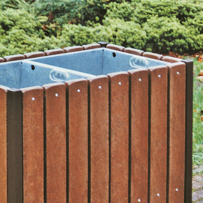 Portsmouth Bin with brown slats
